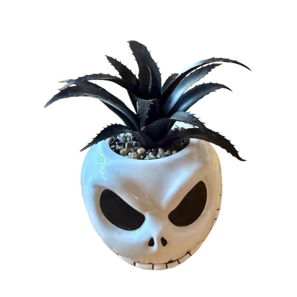 Disney Nightmare Before Christmas Jack Skellington Head Planter White 7" ceramic